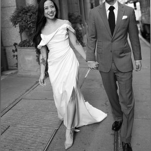 Delphine Ivory Draped Corset Bridal Wedding Gown Petite XS